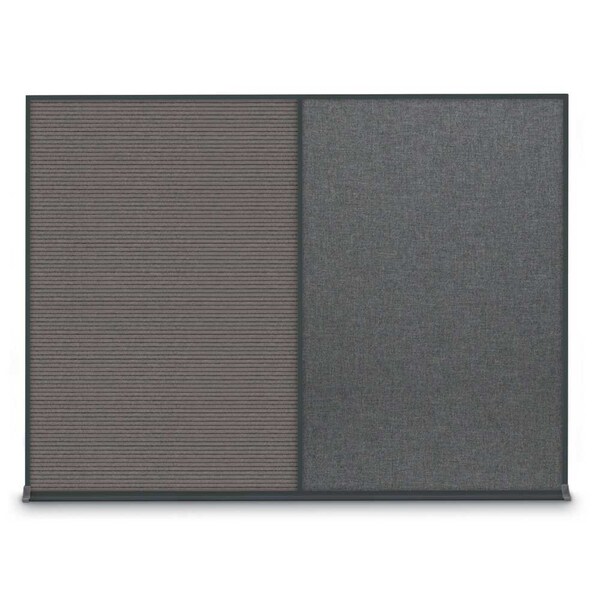 United Visual Products Double Door Radius Plus Corkboard, 48"X UV8003PLUS-SATIN-BUFF - main